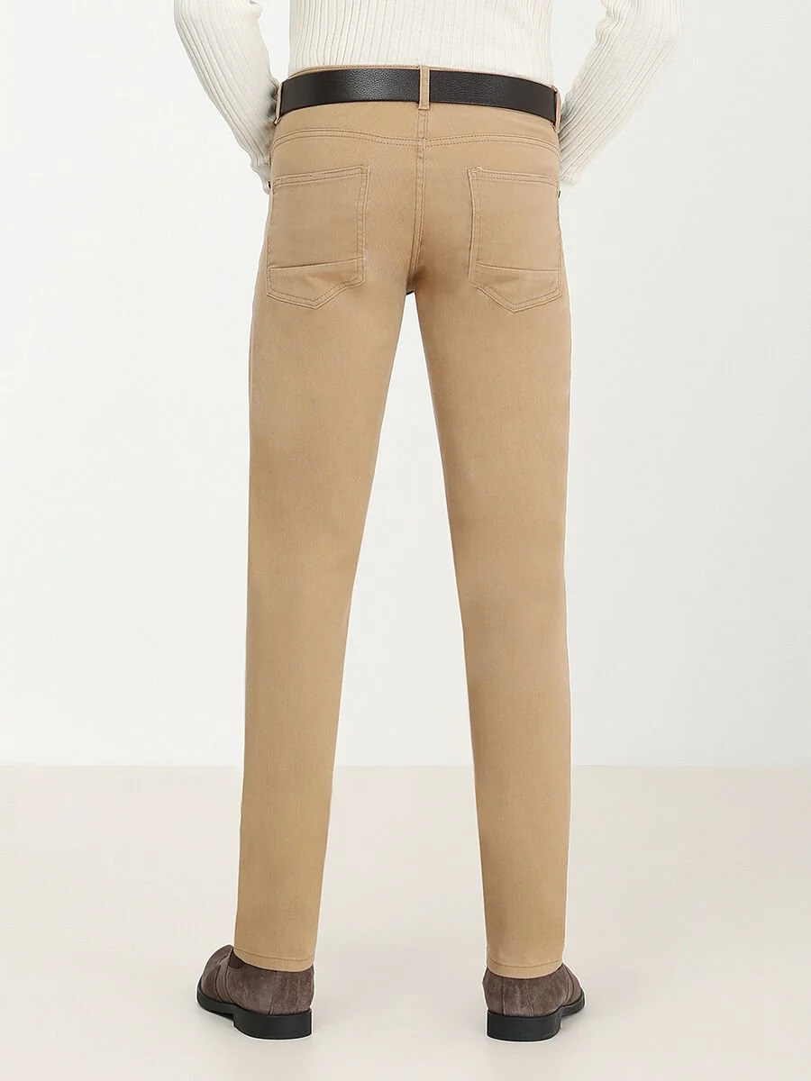 Deve Tüyü Dokuma Slim Fit Casual Pamuk Karışımlı Pantolon - 4