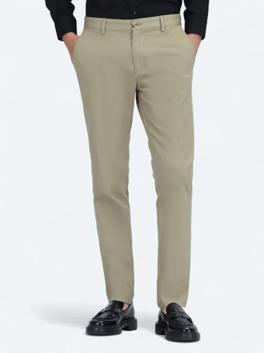 Deve Tüyü Düz Dokuma Regular Fit Casual Pamuk Karışımlı Pantolon - 2