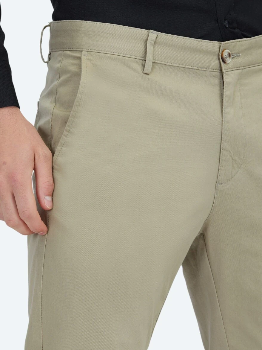 Deve Tüyü Düz Dokuma Regular Fit Casual Pamuk Karışımlı Pantolon - 3