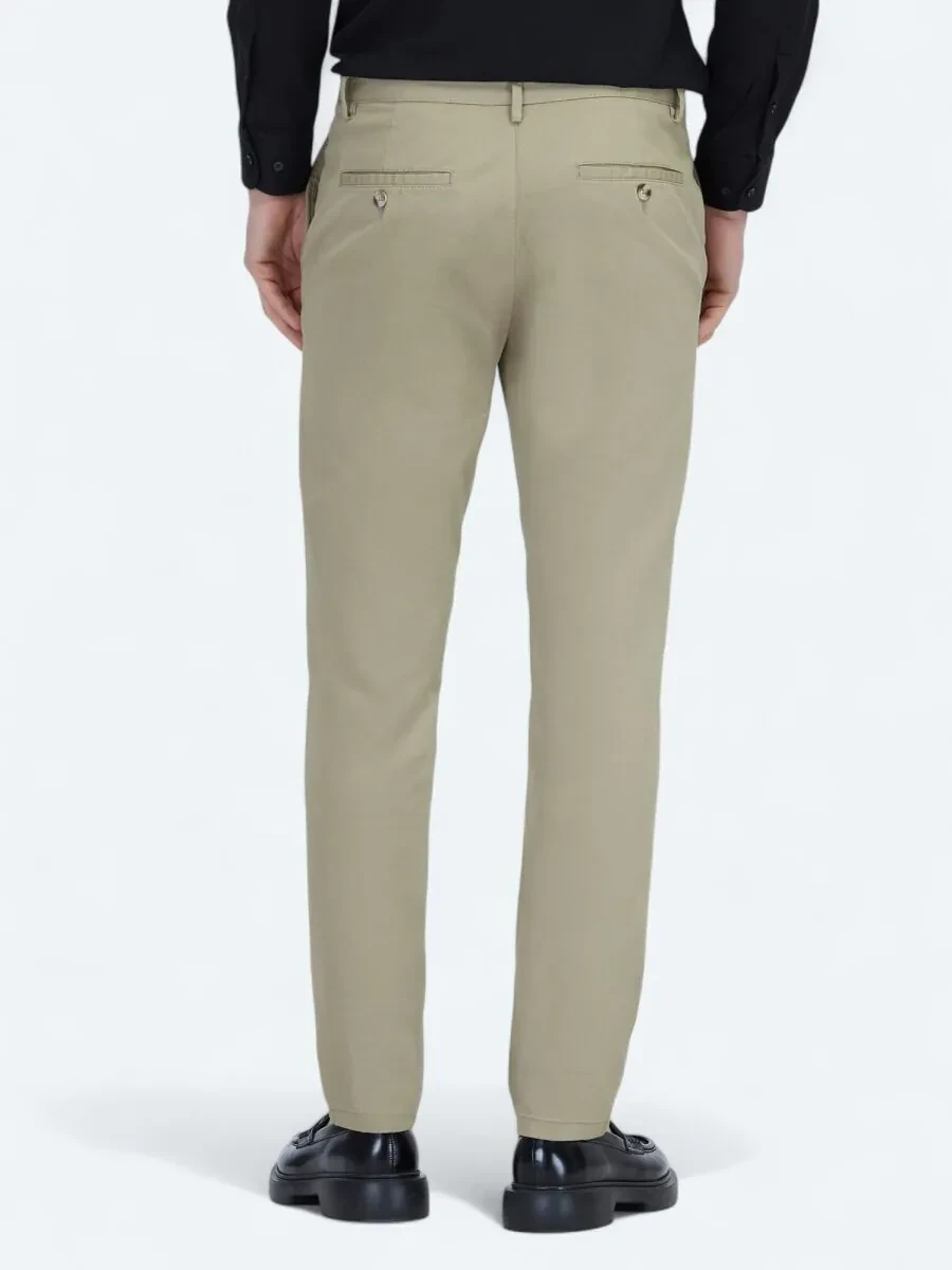 Deve Tüyü Düz Dokuma Regular Fit Casual Pamuk Karışımlı Pantolon - 4