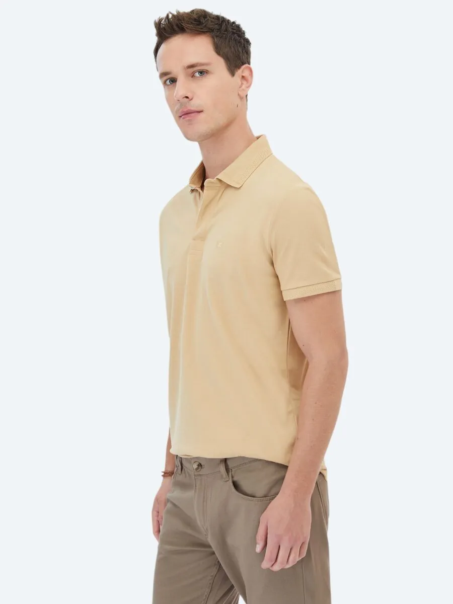 Deve Tüyü Polo Yaka %100 Pamuk T-Shirt - 1