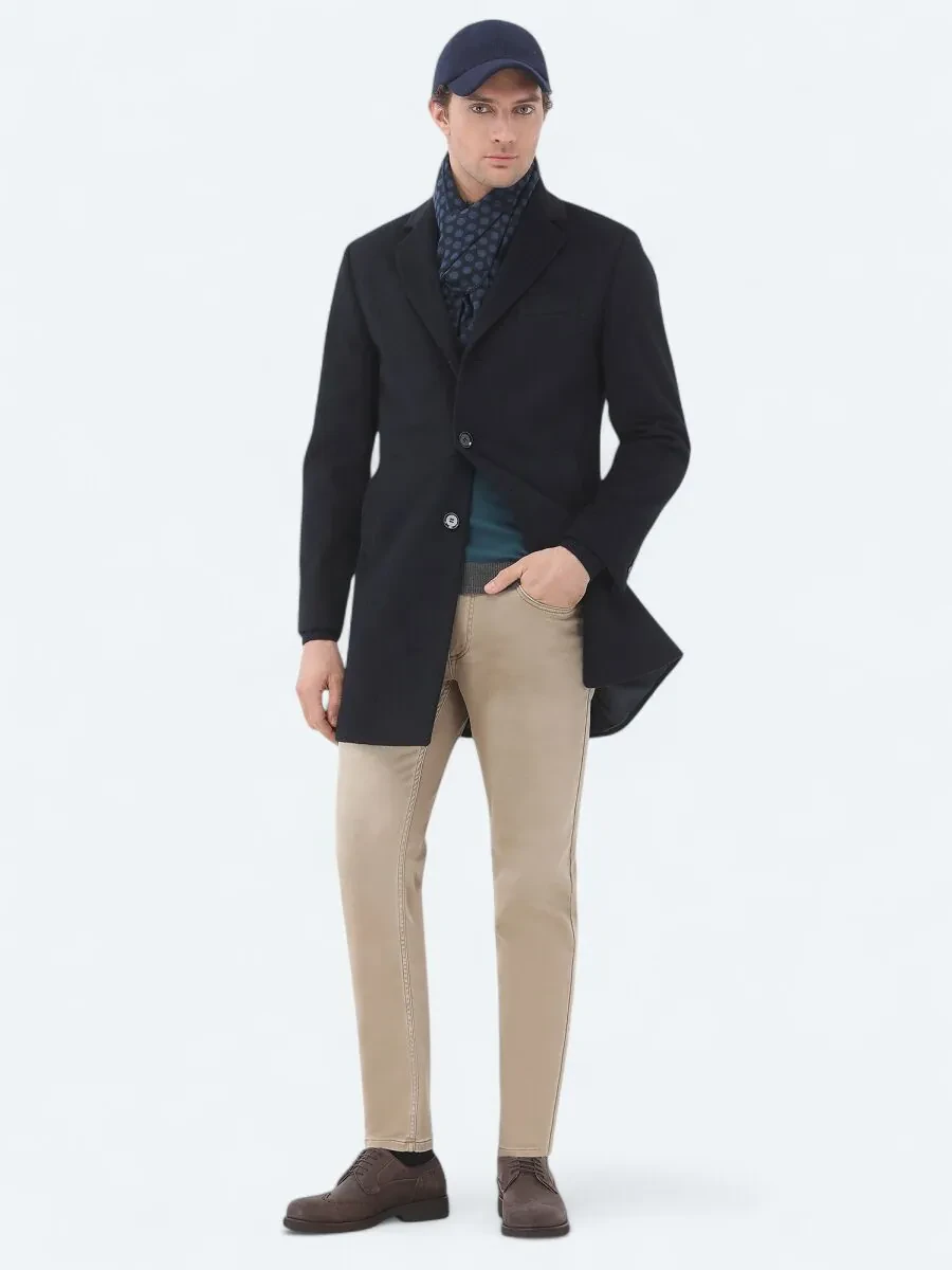 Deve Tüyü Slim Fit Denim Pamuk Karışımlı Pantolon - 3
