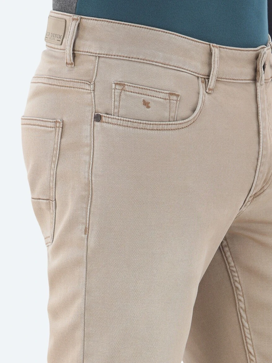 Deve Tüyü Slim Fit Denim Pamuk Karışımlı Pantolon - 4