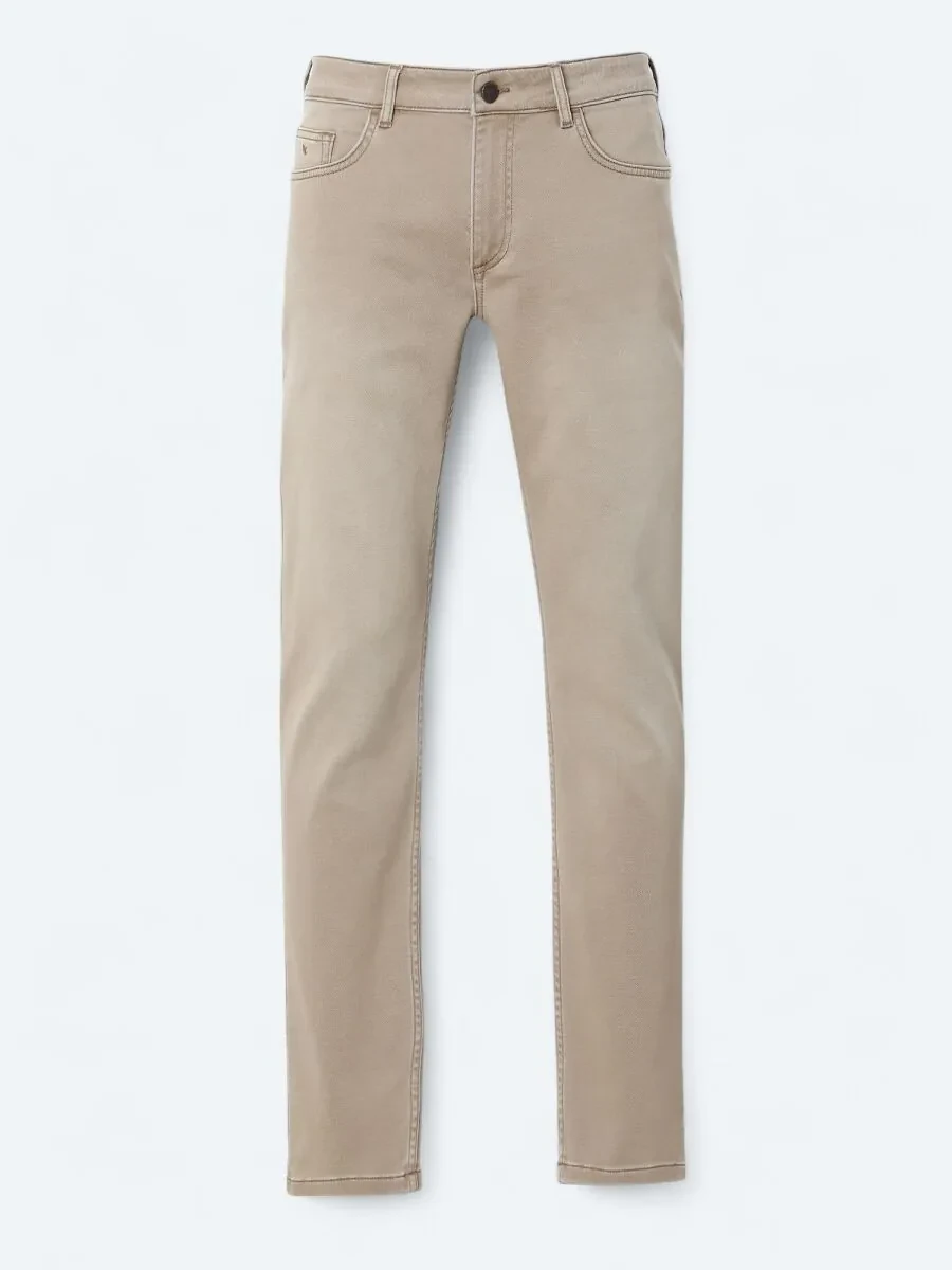 Deve Tüyü Slim Fit Denim Pamuk Karışımlı Pantolon - 6