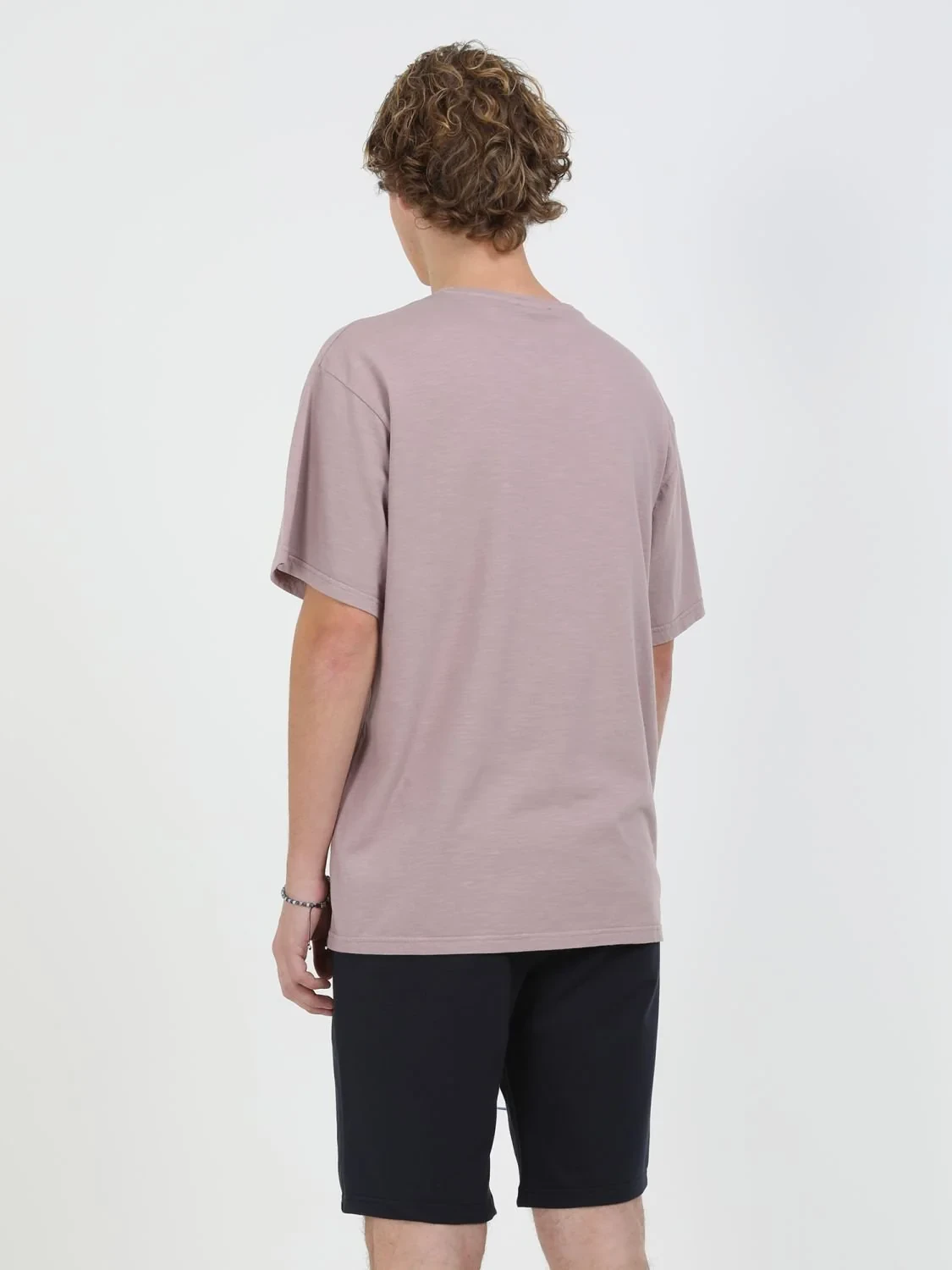 Dusty Rose Color Printed Crew Neck 100% Cotton T-Shirt - 5