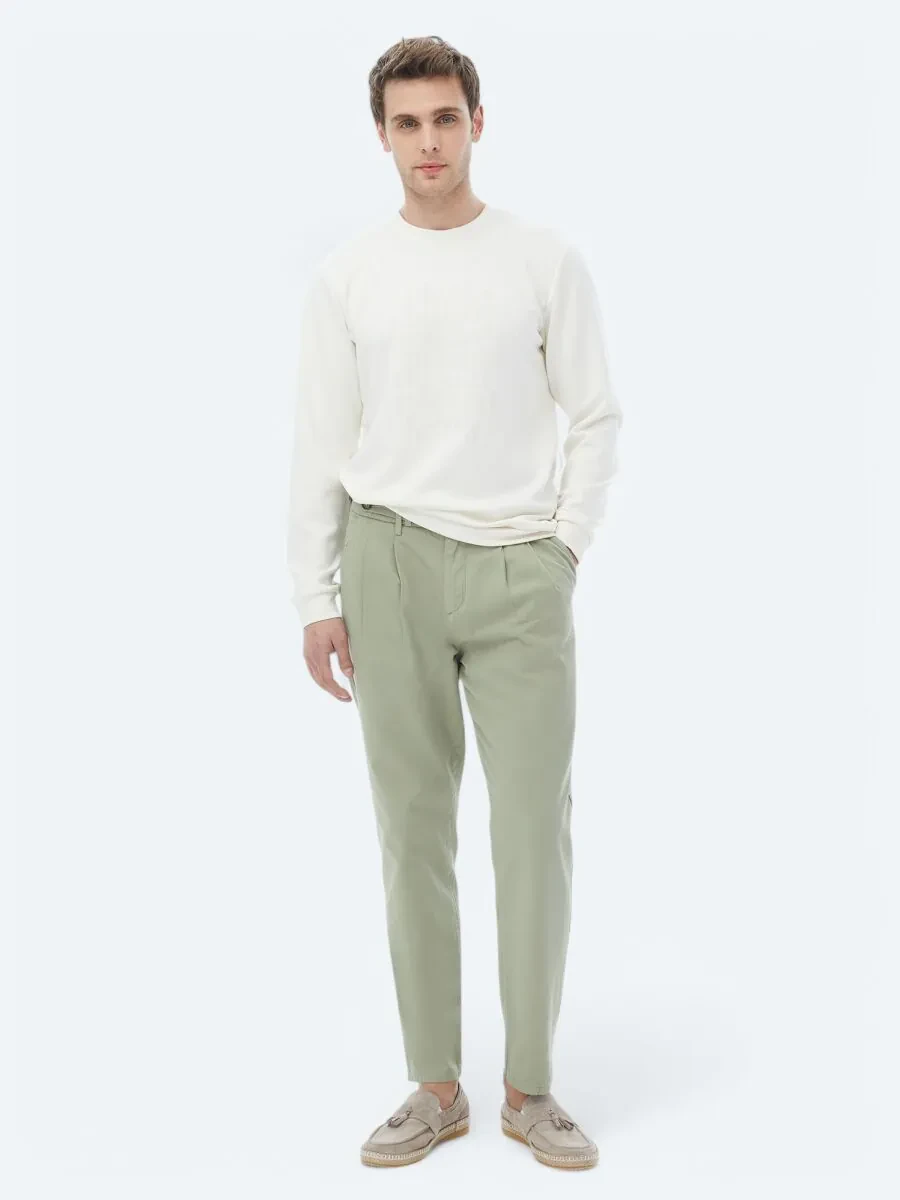 Ecru Crew Neck Printed Sweatshirt - 2