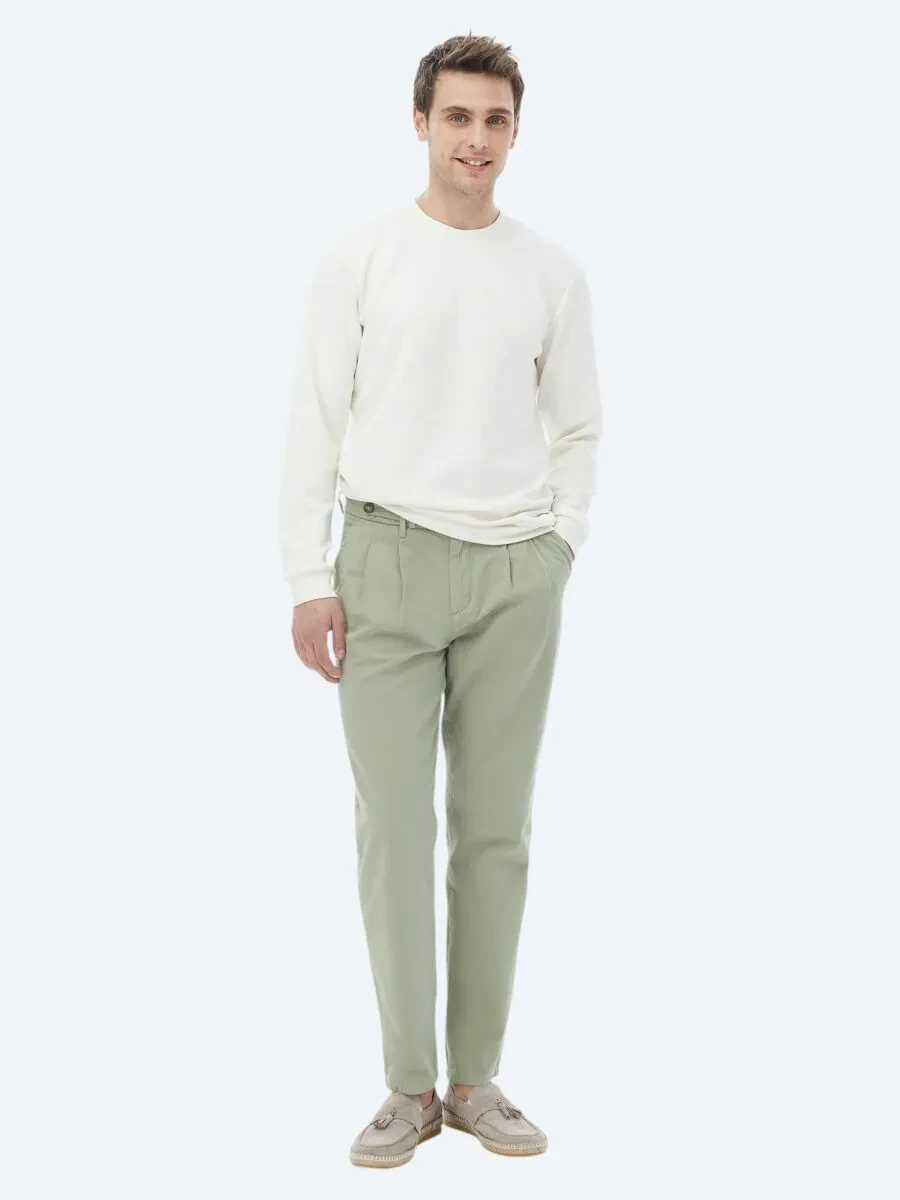 Ecru Crew Neck Printed Sweatshirt - 3
