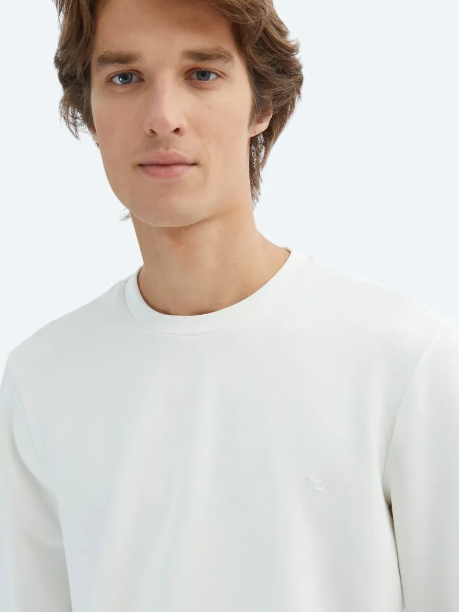 Ecru Crew Neck Sweatshirt - 3