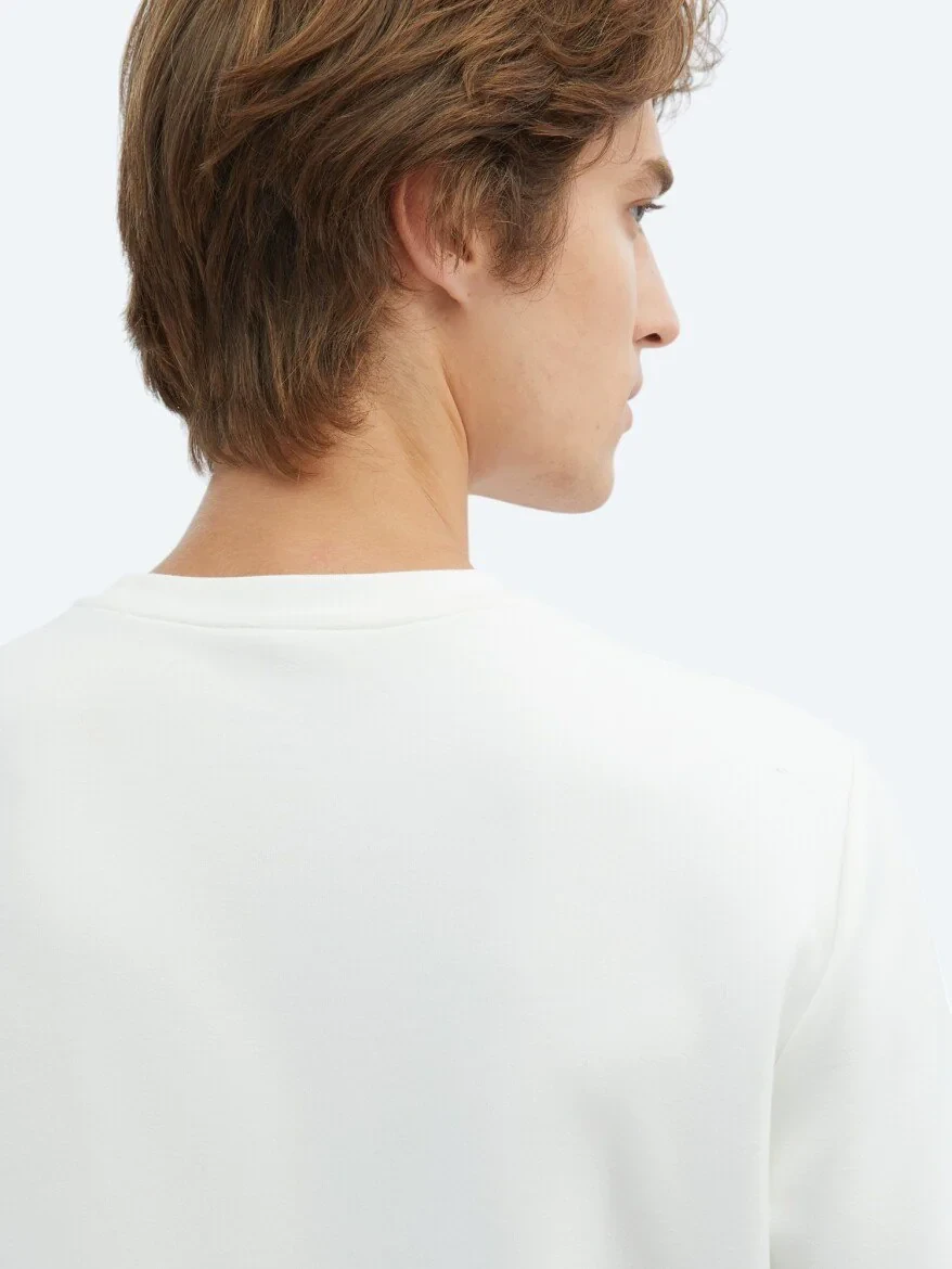 Ecru Crew Neck Sweatshirt 