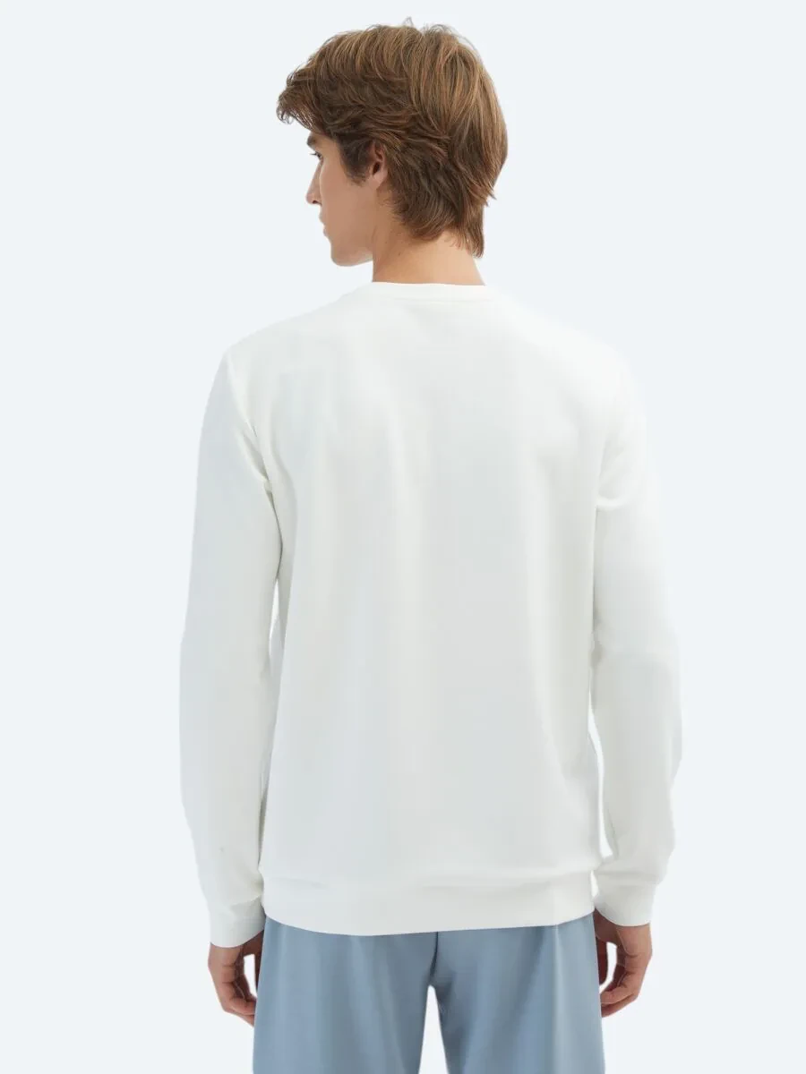 Ecru Crew Neck Sweatshirt - 5
