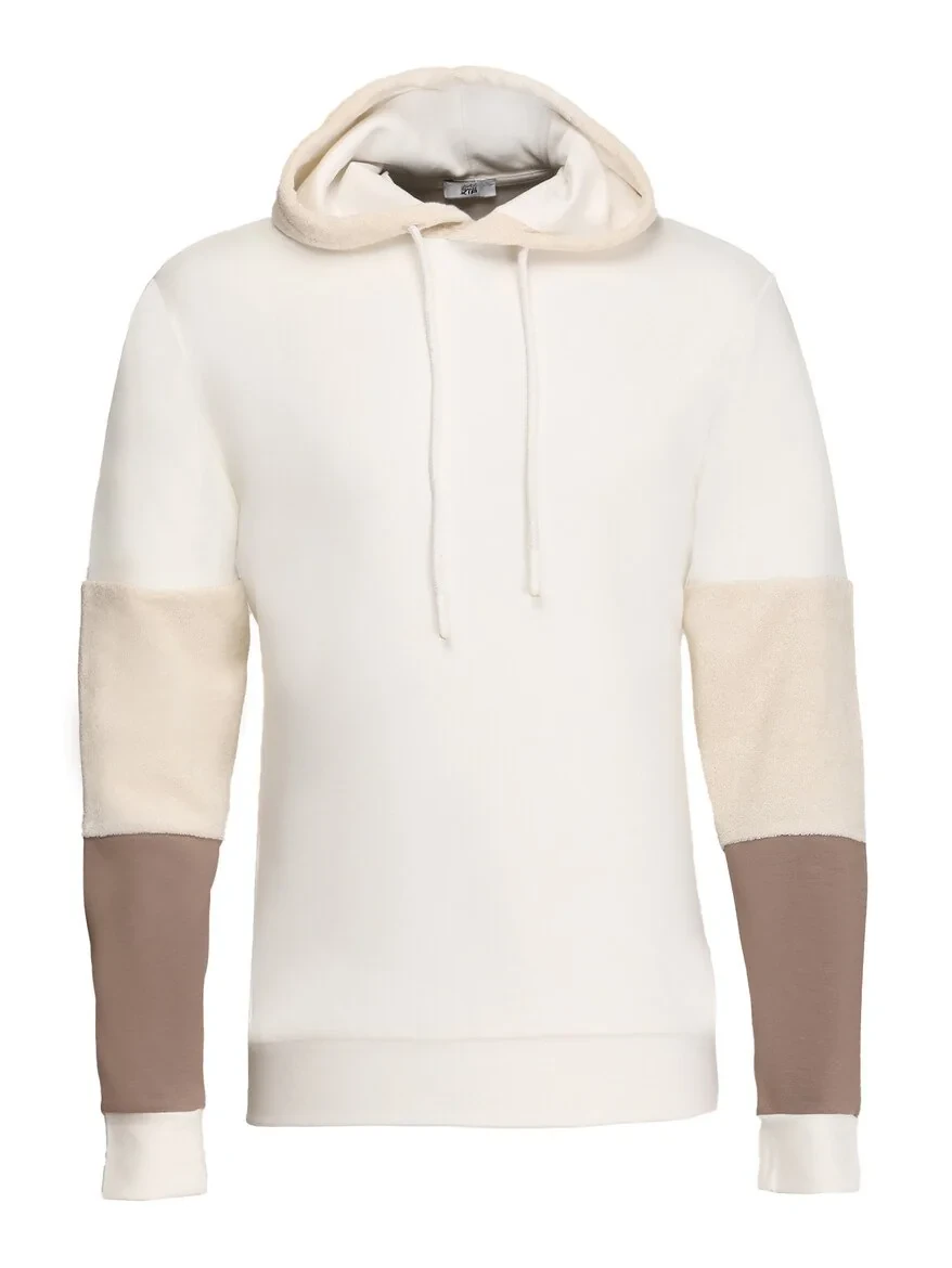 Ecru Hooded Sweatshirt - 6