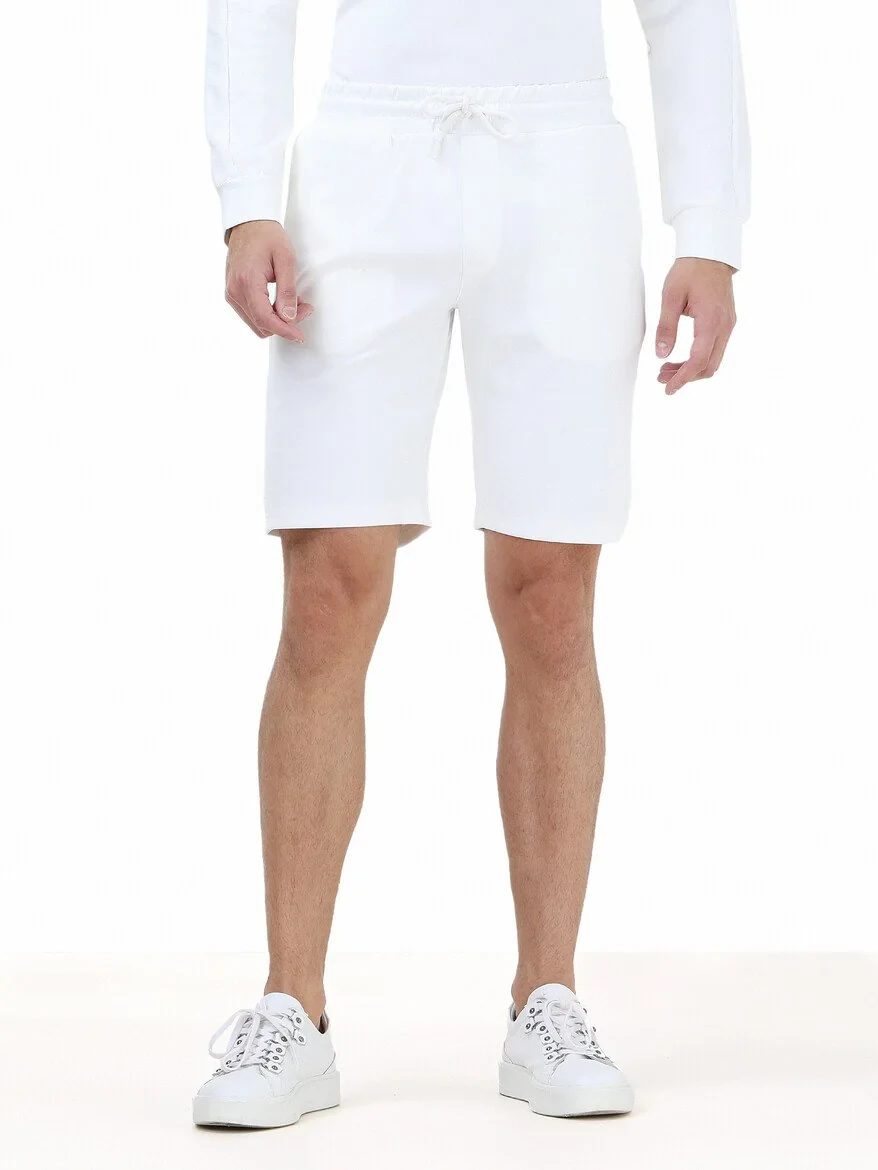 Ecru Knitting Jogging Fit Sport Bermuda - 1