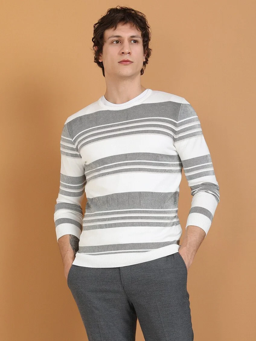 Ecru Knitwear Sweatshirt - 1