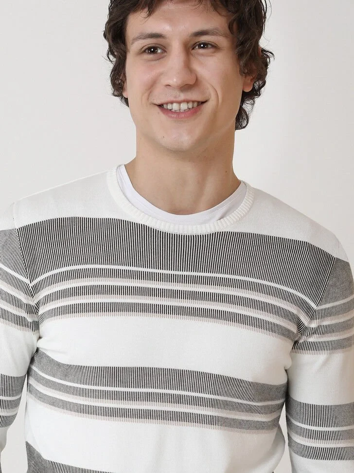 Ecru Knitwear Sweatshirt - 3