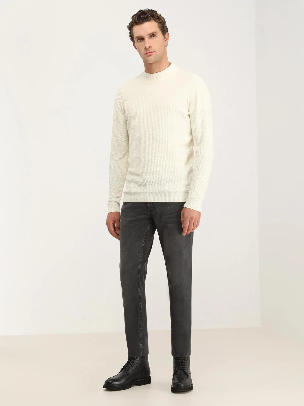 Ecru Knitwear Sweatshirt - 3