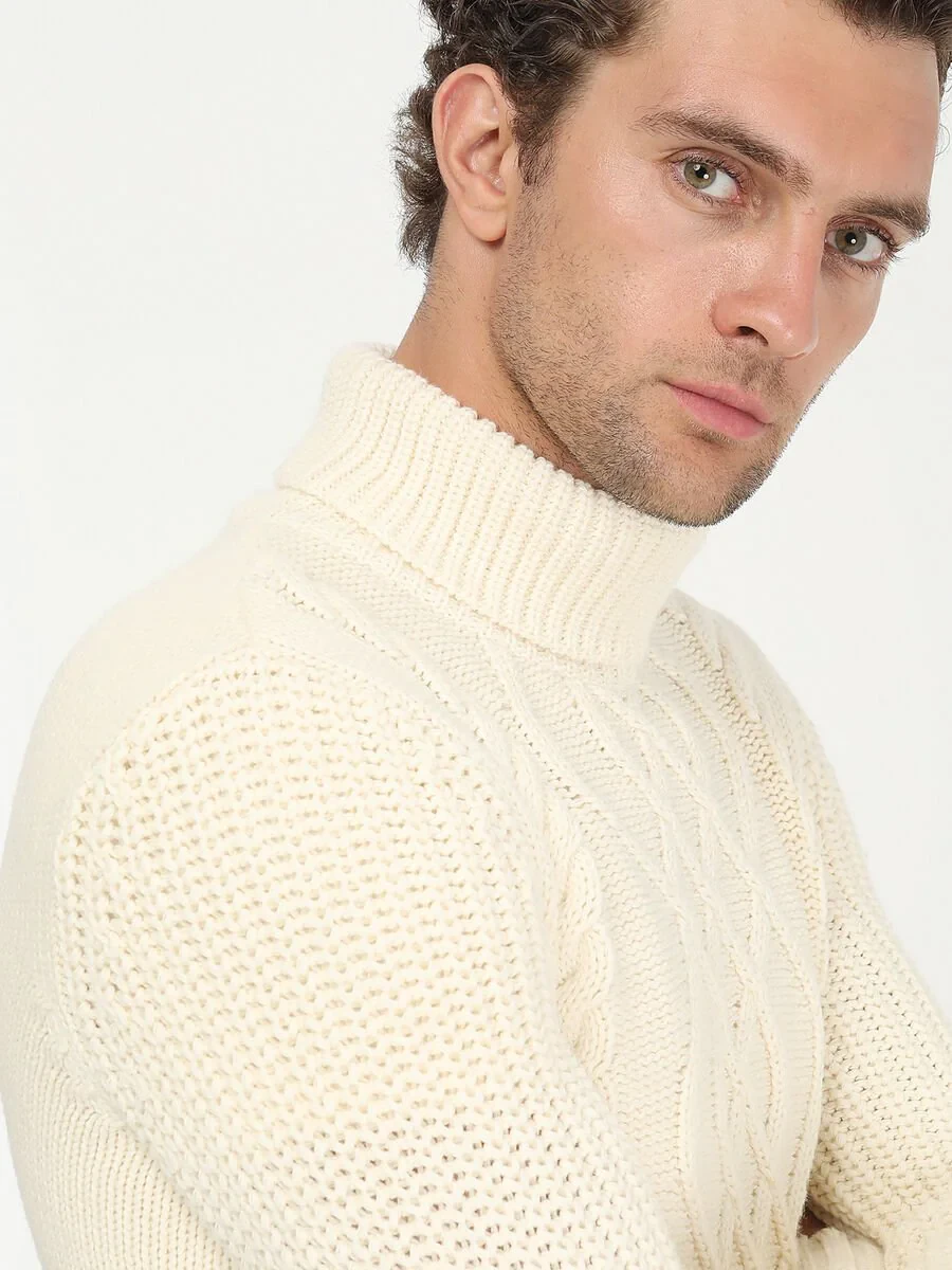 Ecru Knitwear Sweatshirt - 3