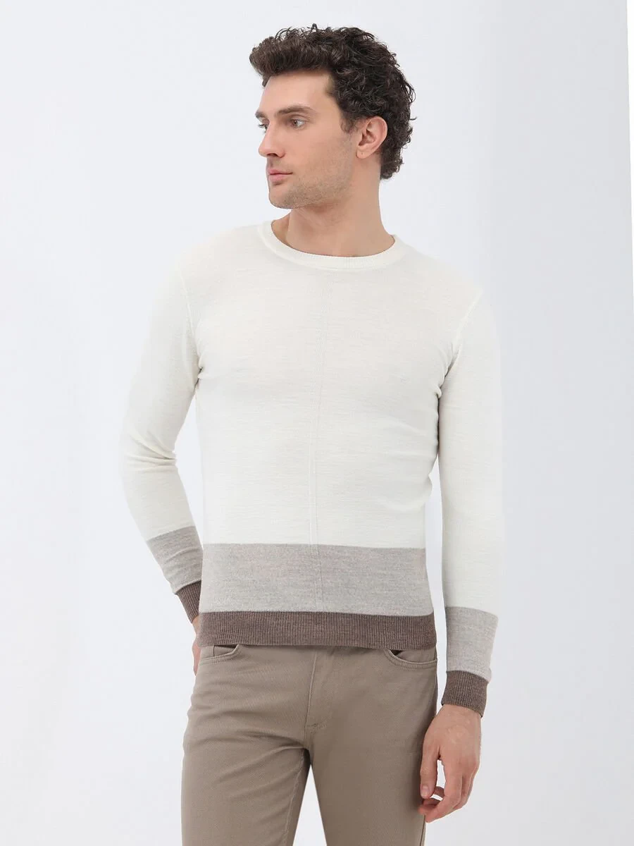 Ecru Knitwear Sweatshirt - 1