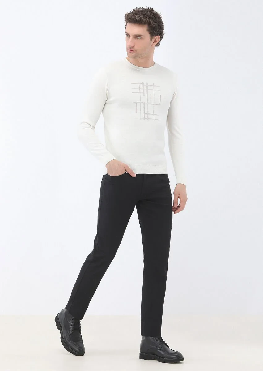 Ecru Knitwear Sweatshirt - 2