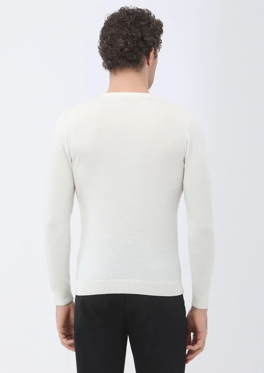 Ecru Knitwear Sweatshirt - 6