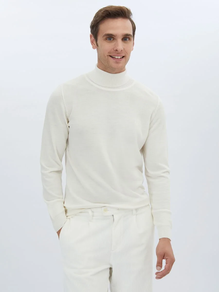 Ecru Knitwear Sweatshirt - 1