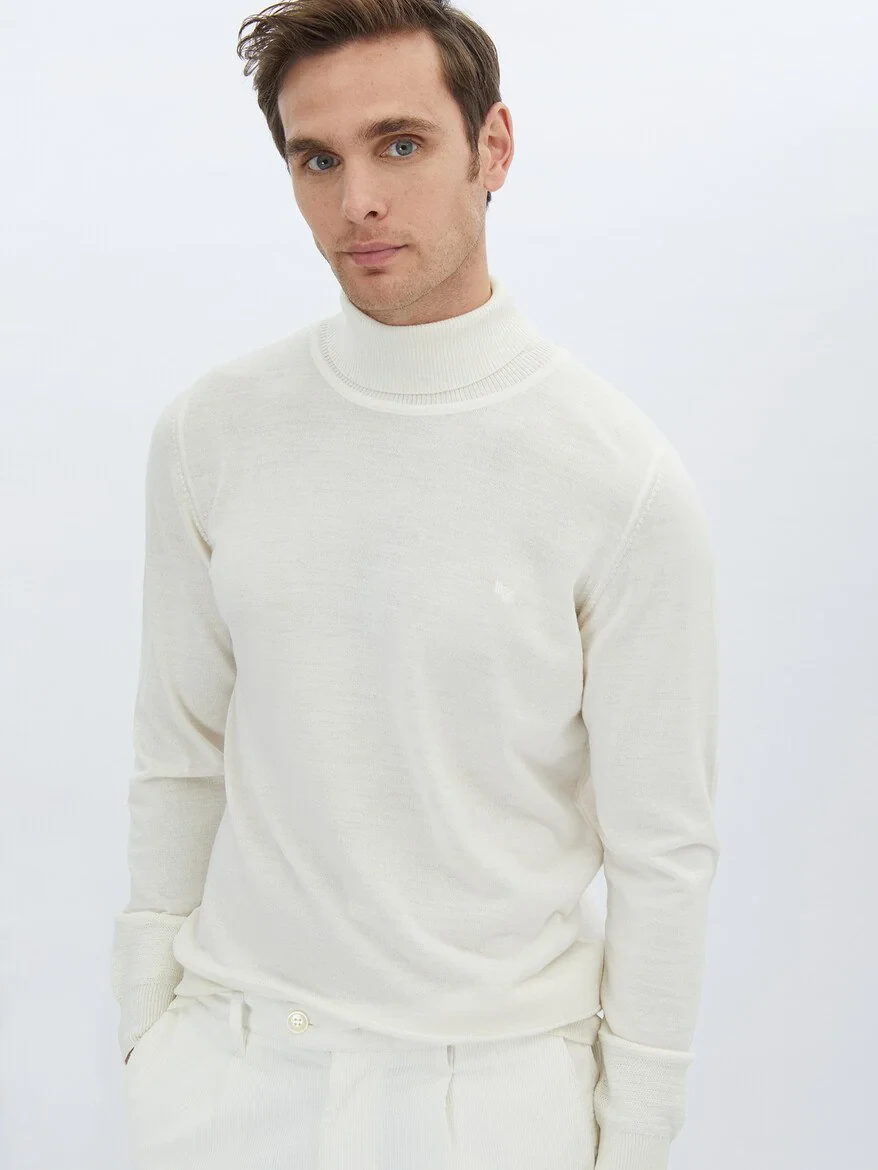 Ecru Knitwear Sweatshirt - 3