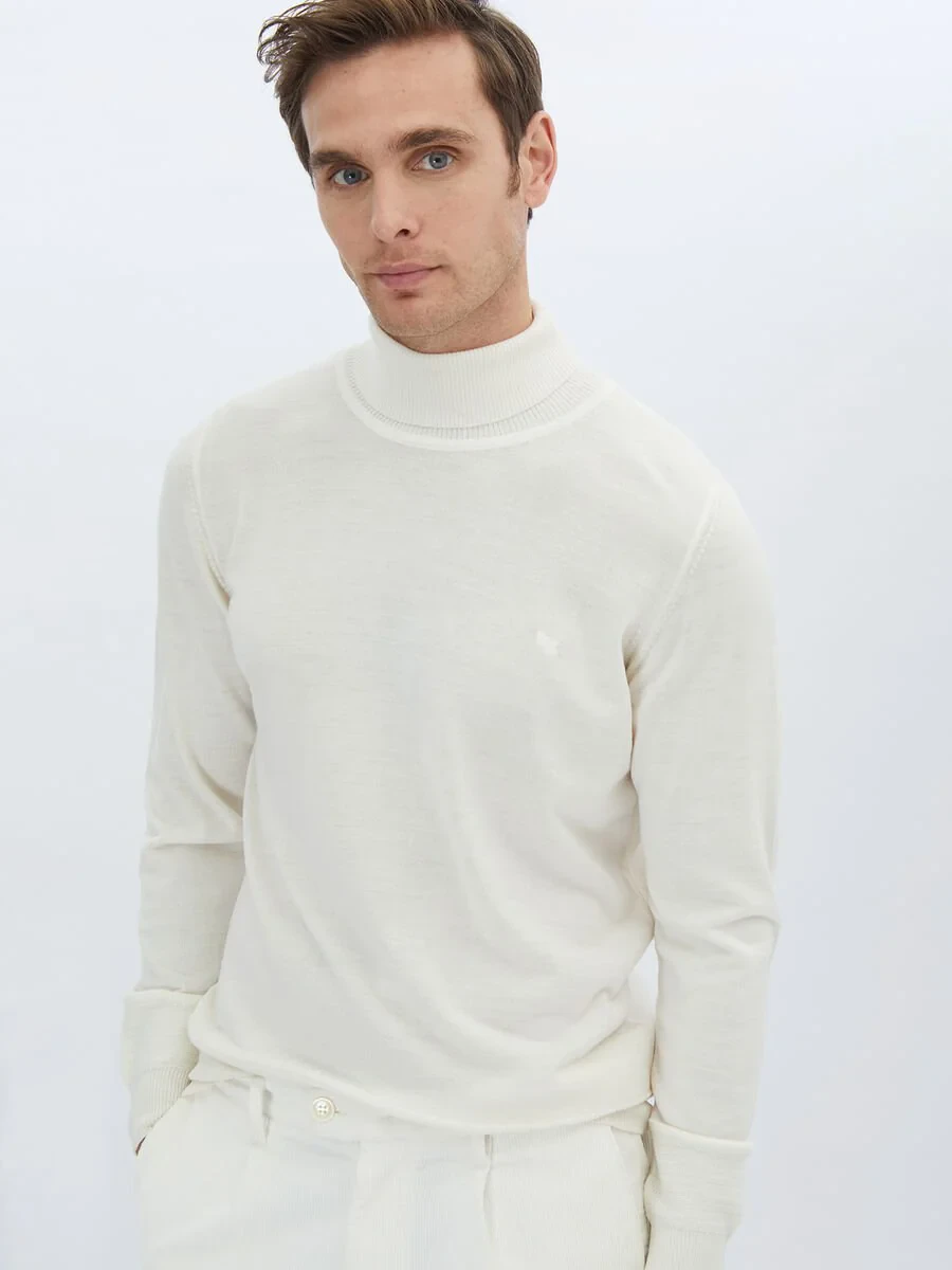 Ecru Knitwear Sweatshirt - 3