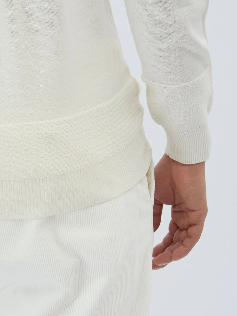 Ecru Knitwear Sweatshirt - 5