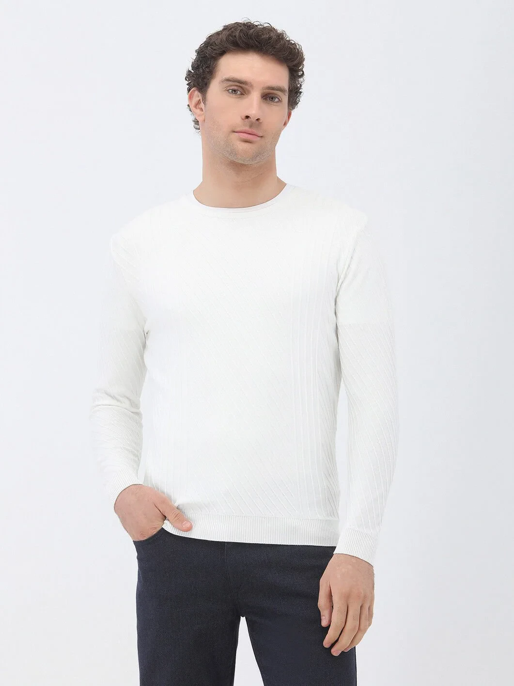 Ecru Knitwear Sweatshirt - 1