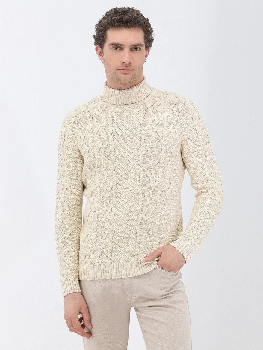 Ecru Knitwear Sweatshirt - 1