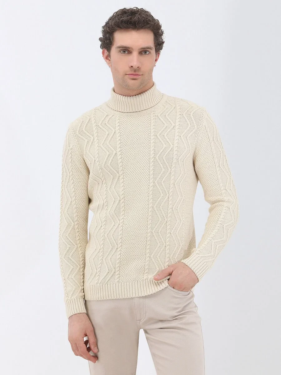 Ecru Knitwear Sweatshirt - 1
