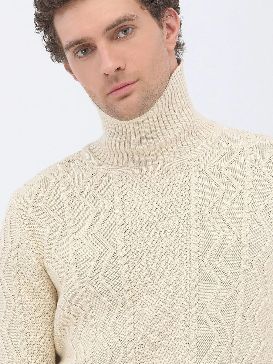 Ecru Knitwear Sweatshirt - 5