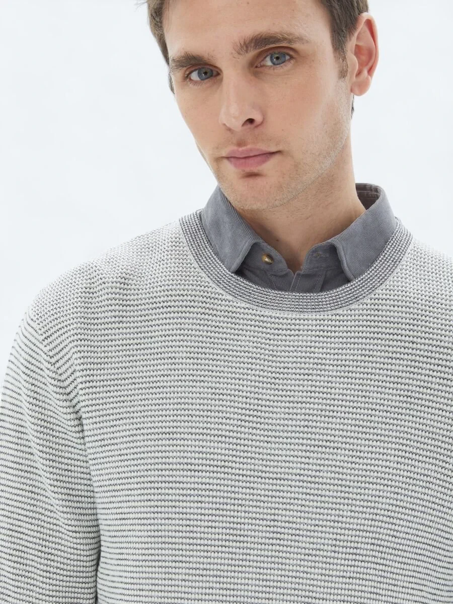 Ecru Knitwear Sweatshirt - 4