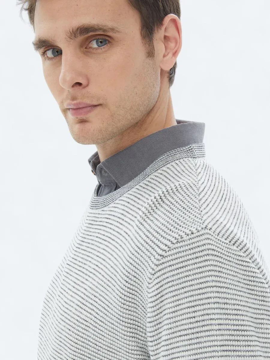 Ecru Knitwear Sweatshirt - 5