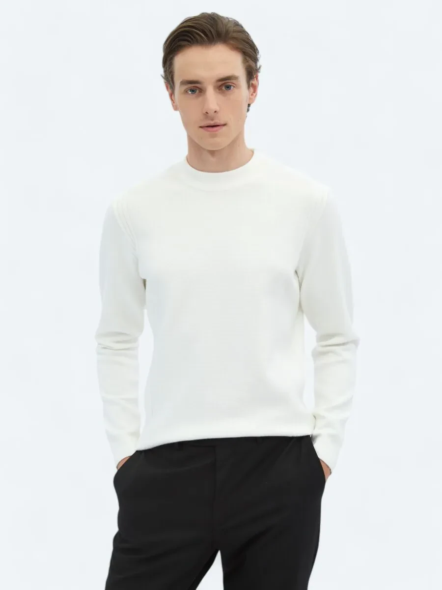 Ecru Knitwear Sweatshirt - 1