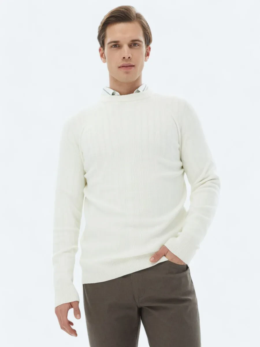 Ecru Knitwear Sweatshirt - 1