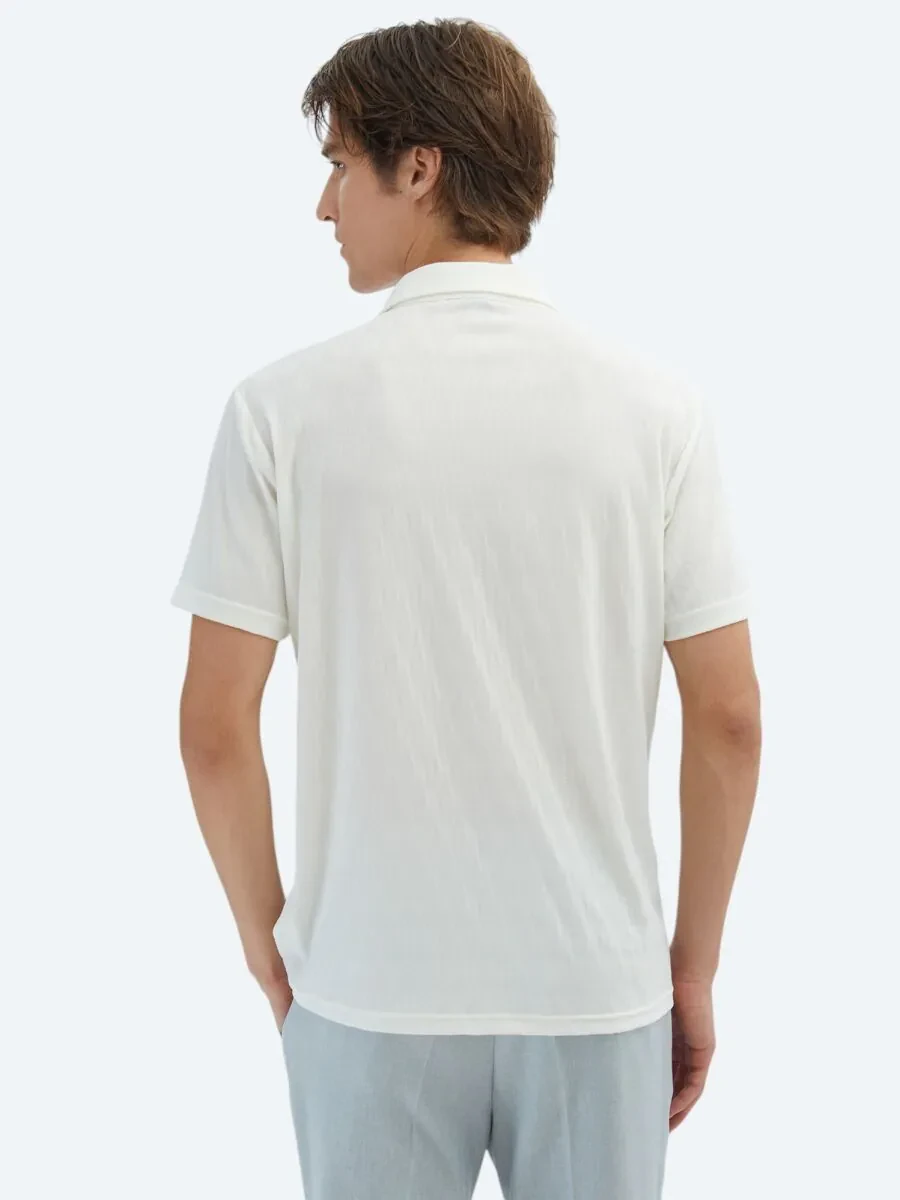 Ecru Patterned Regular Fit Knitting Casual Shirt - 6