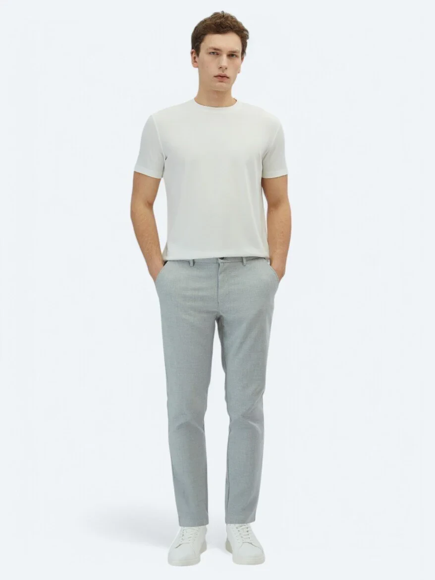 Ecru Plain Crew Neck T-Shirt - 2