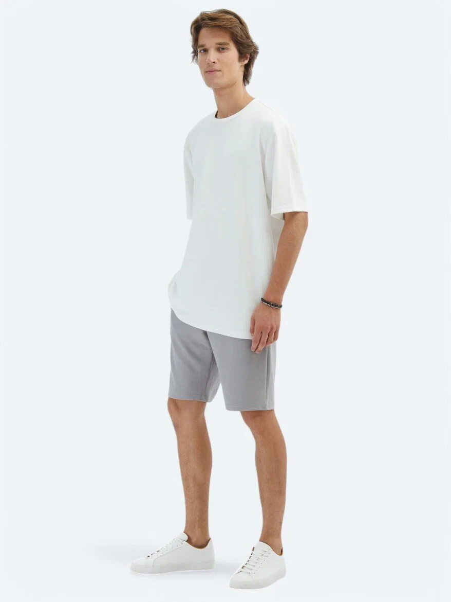 Ecru Plain Crew Neck T-Shirt - 2