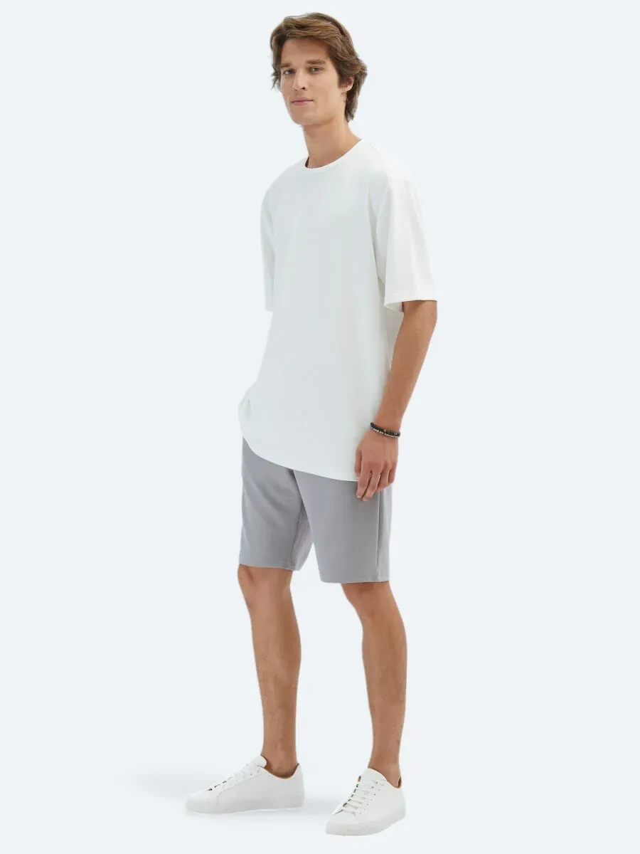 Ecru Plain Crew Neck T-Shirt - 2