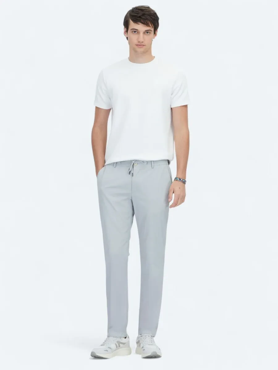 Ecru Plain Crew Neck T-Shirt - 2