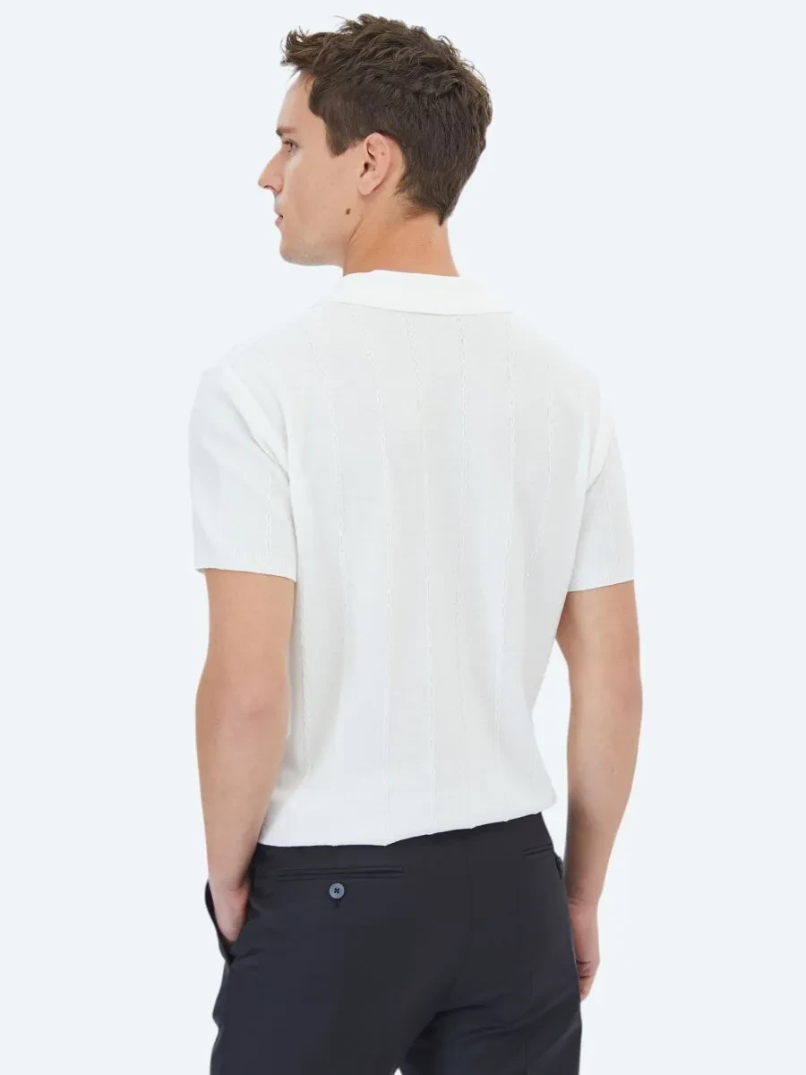 Ecru Regular Fit Knitting Casual Shirt - 7