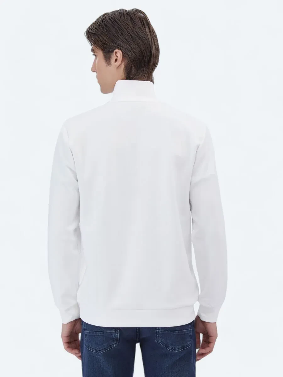 Ecru Turtleneck Sweatshirt - 6