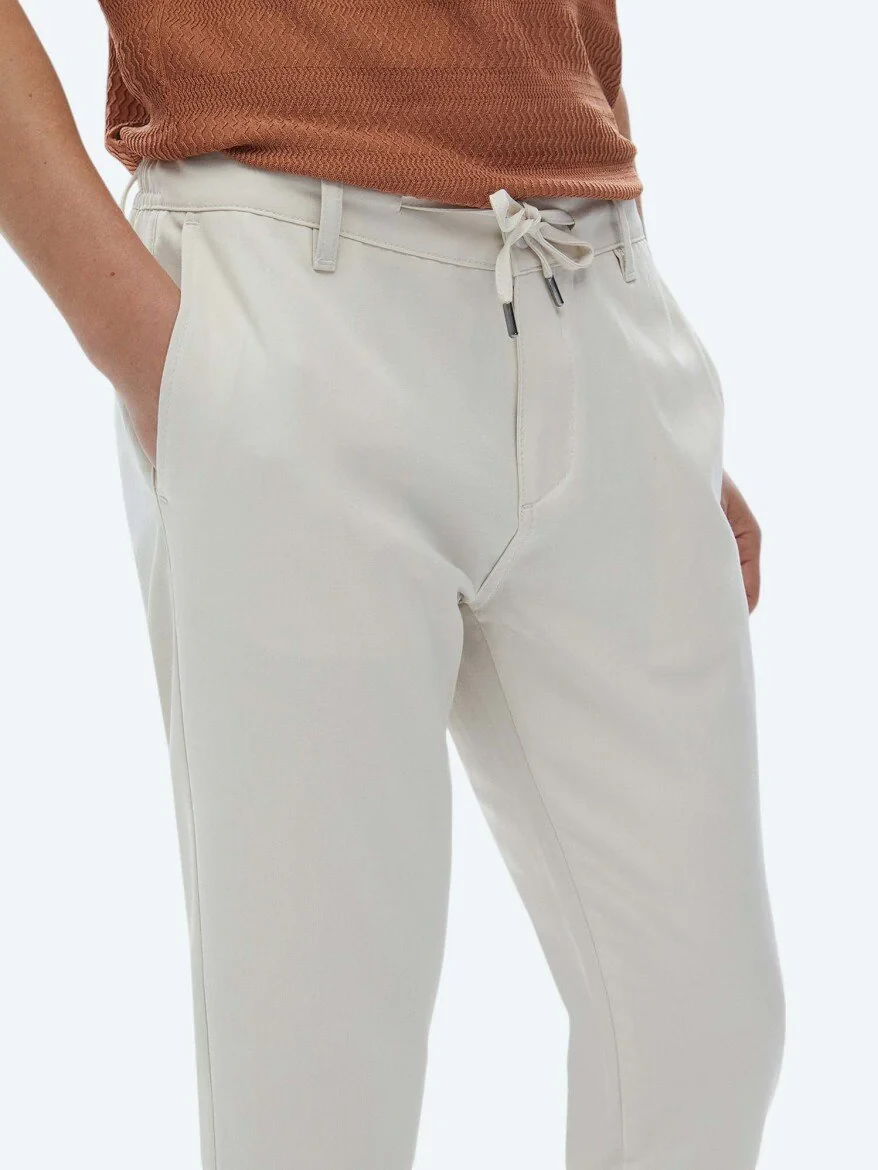 Ecru Weaving Jogging Fit Casual Trousers 