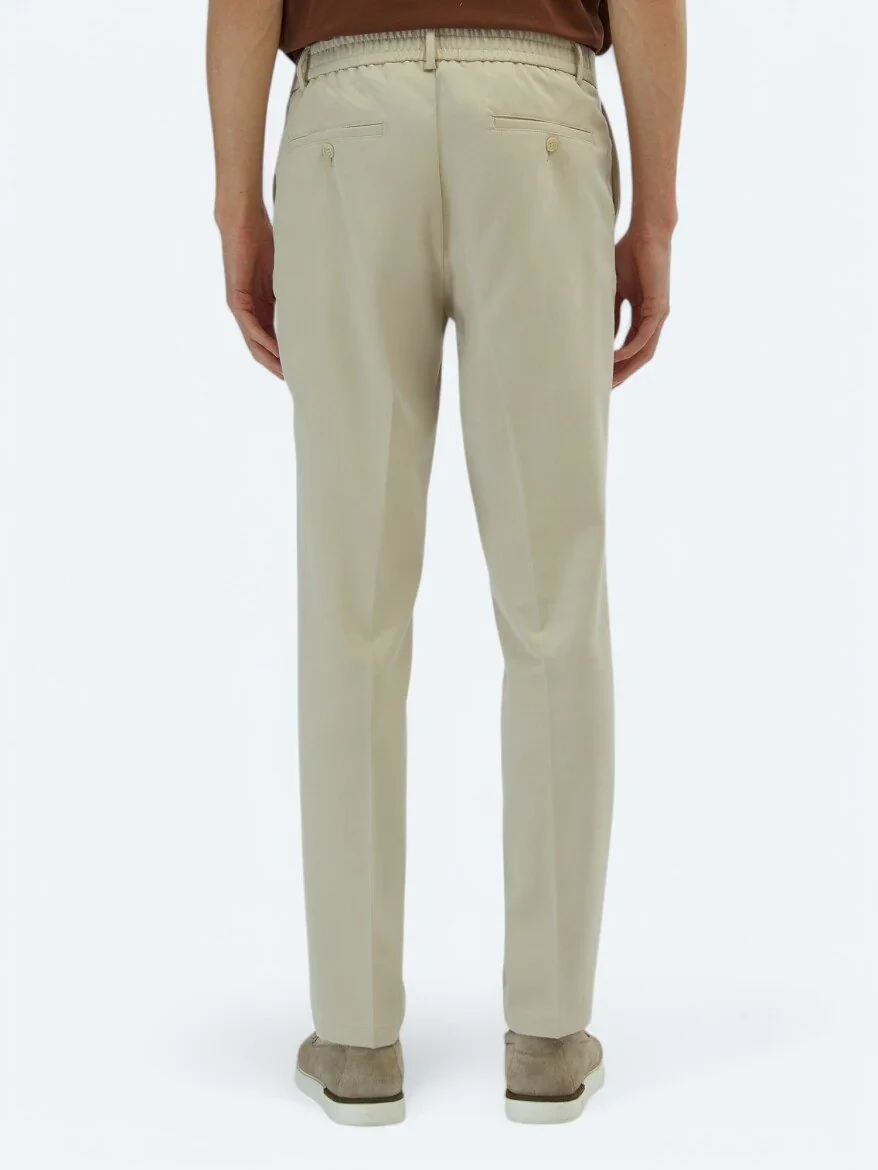 Ecru Weaving Jogging Fit Casual Trousers 