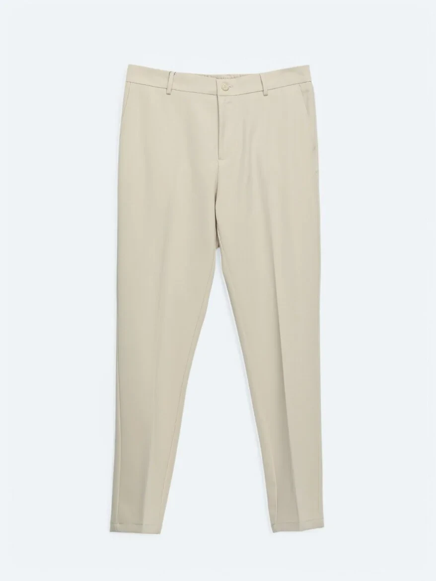 Ecru Weaving Jogging Fit Casual Trousers - 5