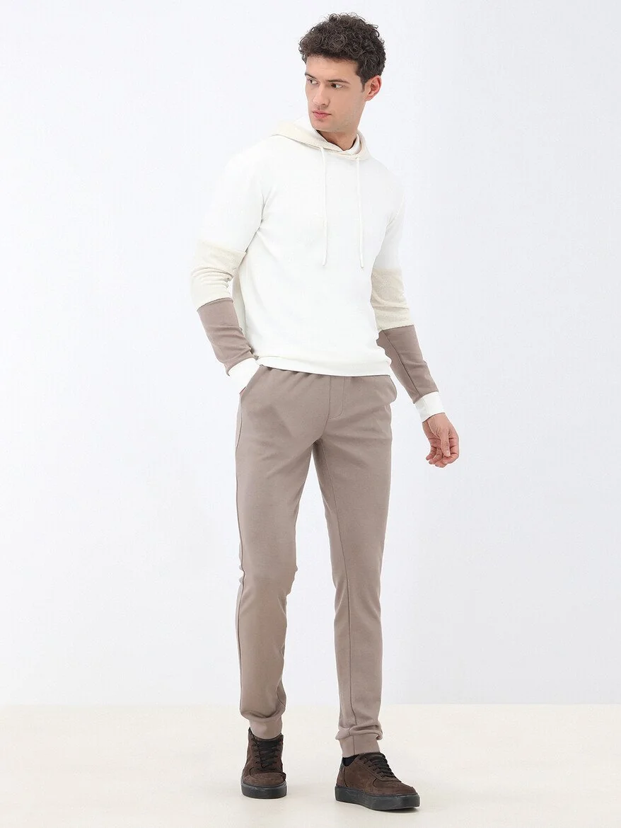 Ekru Kapüşonlu Sweatshırt - 2