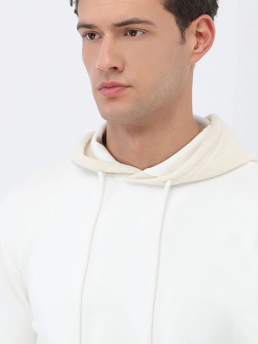 Ekru Kapüşonlu Sweatshırt - 3