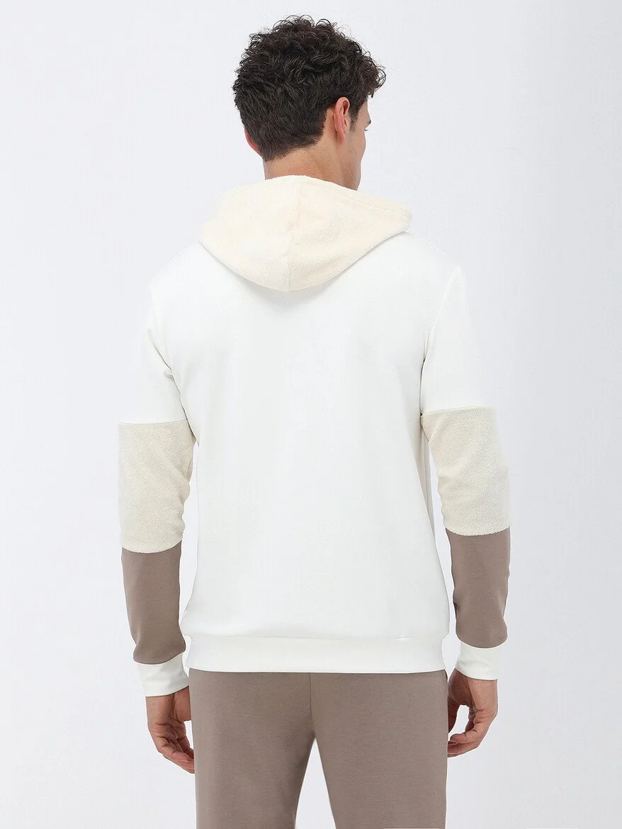 Ekru Kapüşonlu Sweatshırt - 5