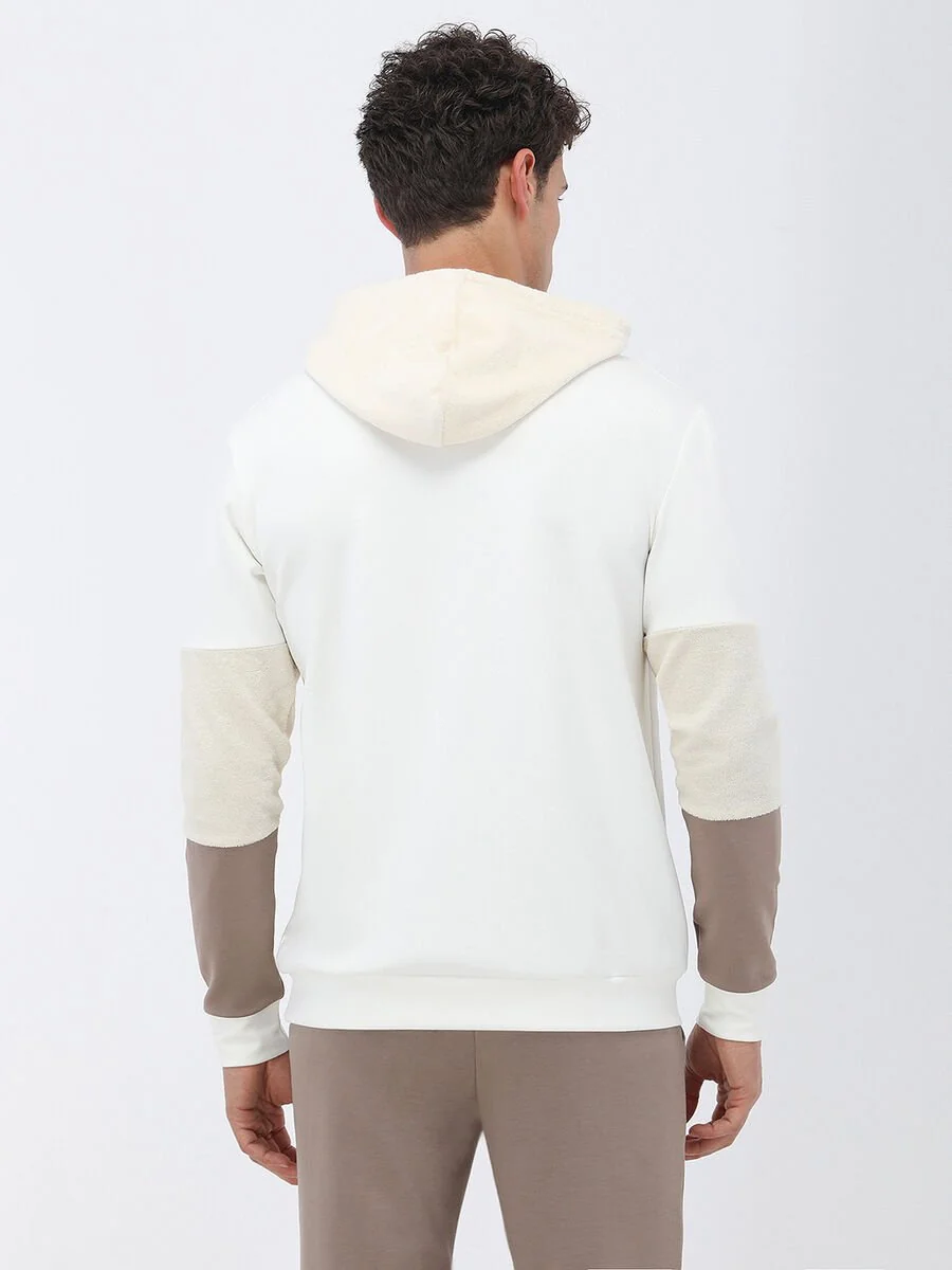 Ekru Kapüşonlu Sweatshırt - 5