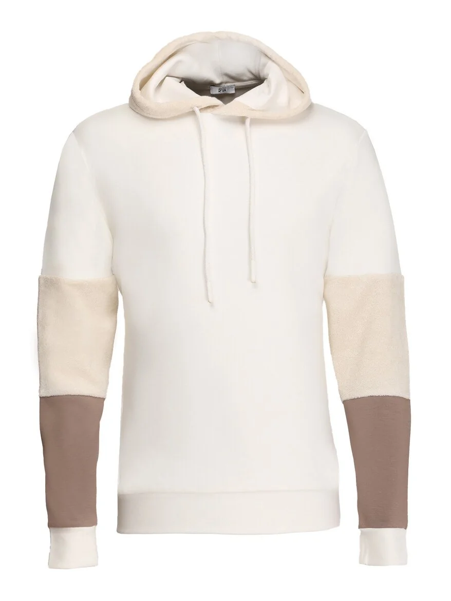 Ekru Kapüşonlu Sweatshırt - 6